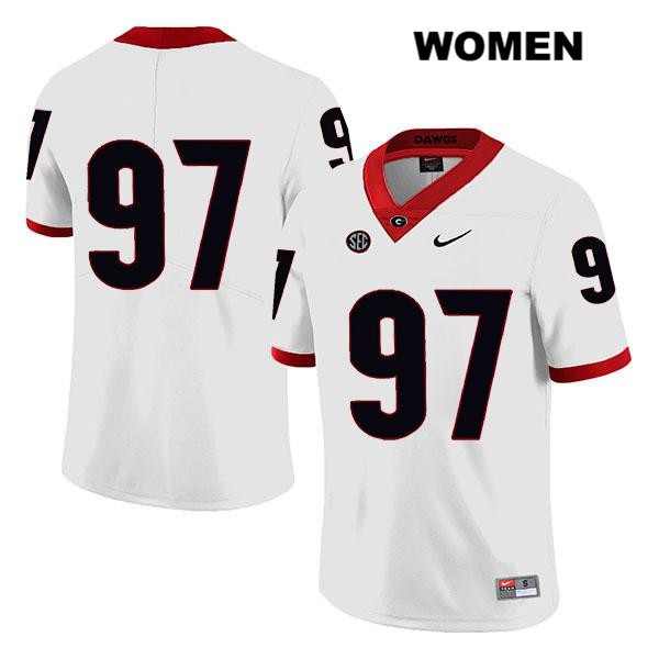 Georgia Bulldogs Women's Brooks Buce #97 NCAA No Name Legend Authentic White Nike Stitched College Football Jersey WJS5856DQ